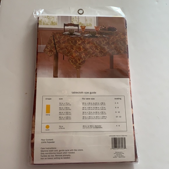 52”x78 Oblong Table Cloth Fall Autumn Leave Thanksgiving Dinner Party Halloween - Picture 6 of 12